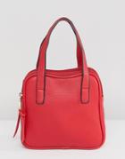 Amy Lynn Structured Boxy Bag With Optional Strap - Red