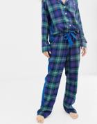 Abercrombie & Fitch Plaid Pyjama Pants With Side Panel-navy