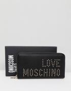 Love Moschino Studded Logo Zip Purse - Black