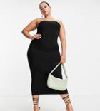 Public Desire Curve Bandeau Midi Dress In Black