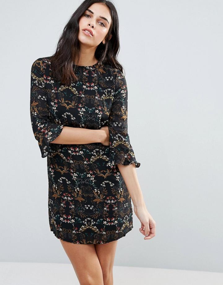 Madam Rage Printed Frill Shift Dress - Multi