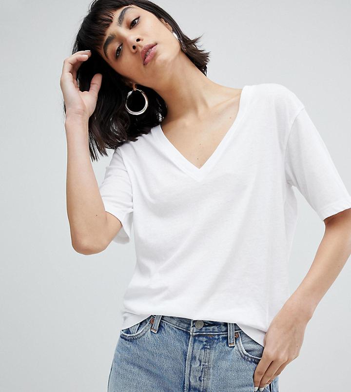 Weekday Last V-neck T-shirt-white