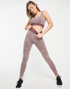 South Beach Seamless Animal Print Leggings In Dusky Pink