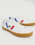 Lacoste Sideline Plimsolls In Off White Canvas