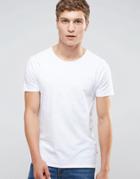 Scotch & Soda T-shirt Crew Neck In Stretch Slim Fit In White - White