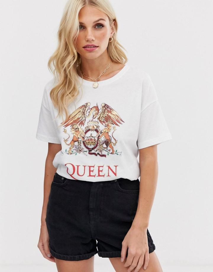 Stradivarius Licence Motif T Shirt In White - White