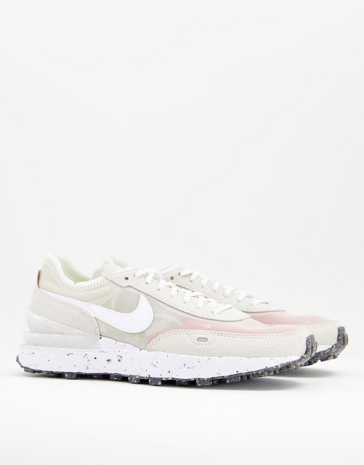 Nike Waffle One Crater Sneakers In Cream/white-neutral