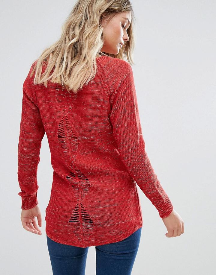 Pussycat London Cut Out Back Sweater - Red