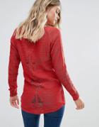 Pussycat London Cut Out Back Sweater - Red