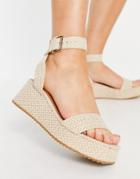 Asos Design Tatiana Flatform Sandals In Natural-neutral