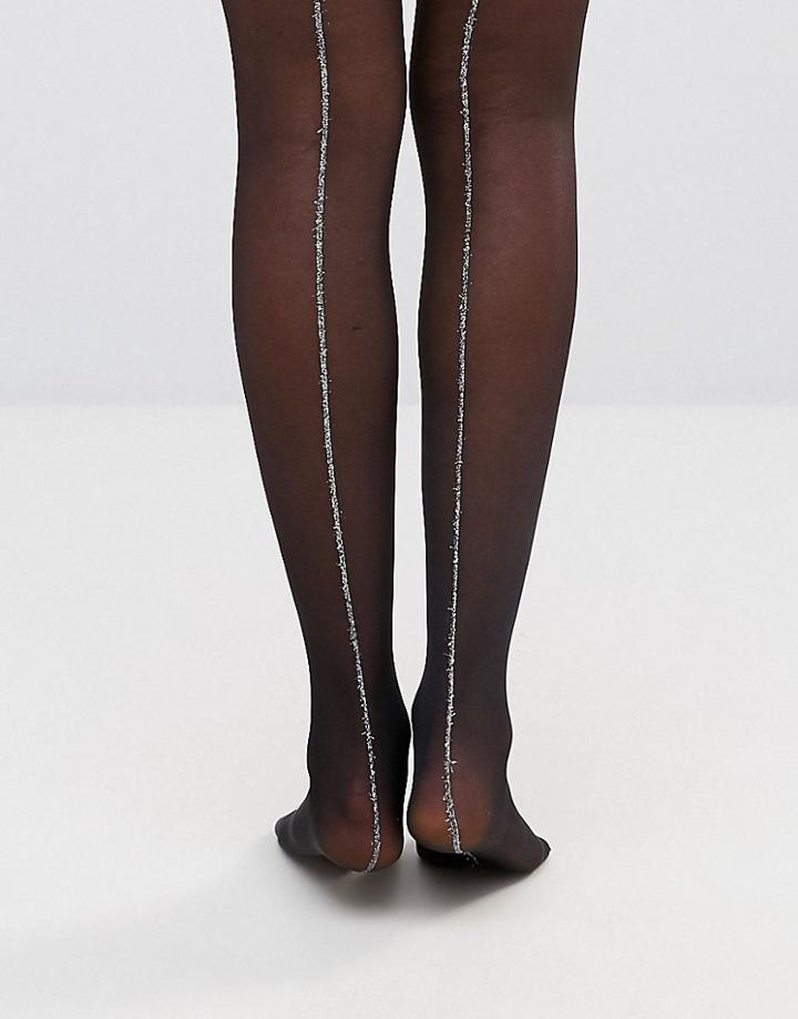 Gipsy Sparkle Seamed Tights - Black