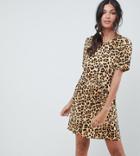 Vero Moda Tall Oversize Animal Print Smock Dress - Multi