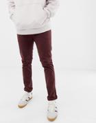 Nudie Jeans Co Slim Adam Chinos In Plum-purple