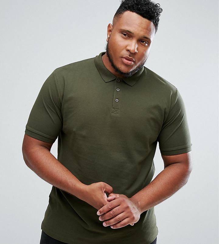 Only & Sons Plus Polo Shirt In Slim Fit - Green