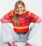 Collusion Knitted Sweater With Striped Jacquard Print-multi
