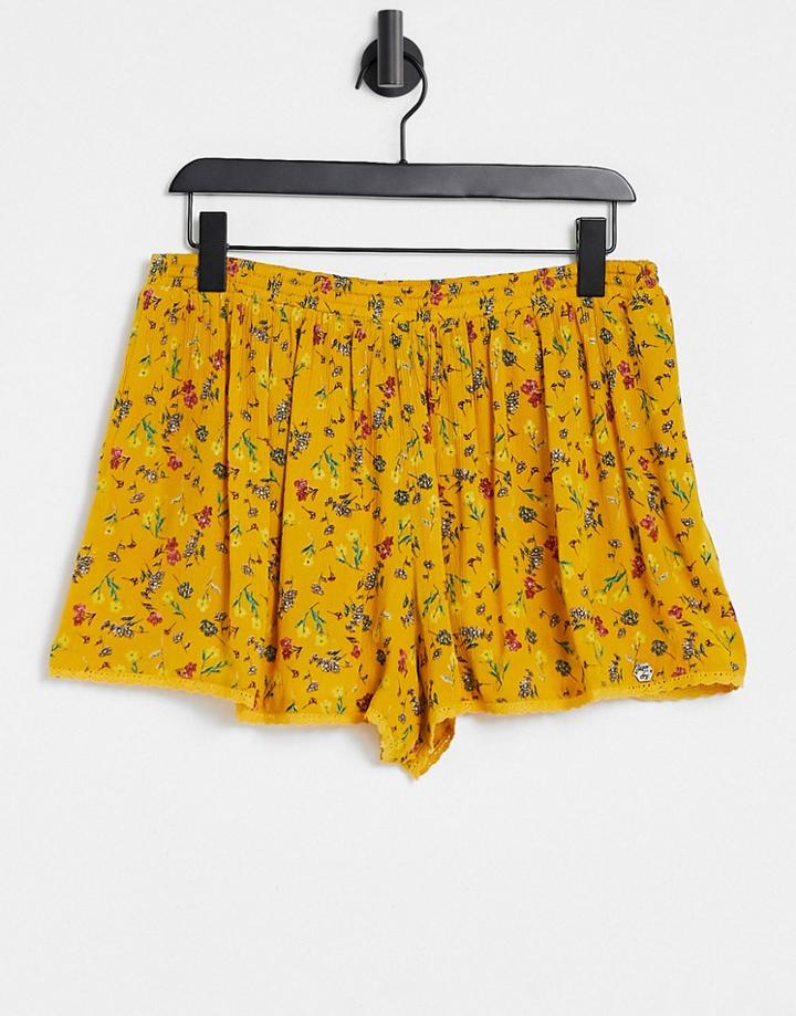 Superdry Dylan Printed Beach Shorts In Yellow