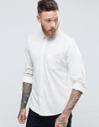 Asos Jersey Shirt With Neps And Long Sleeves In Ecru - White