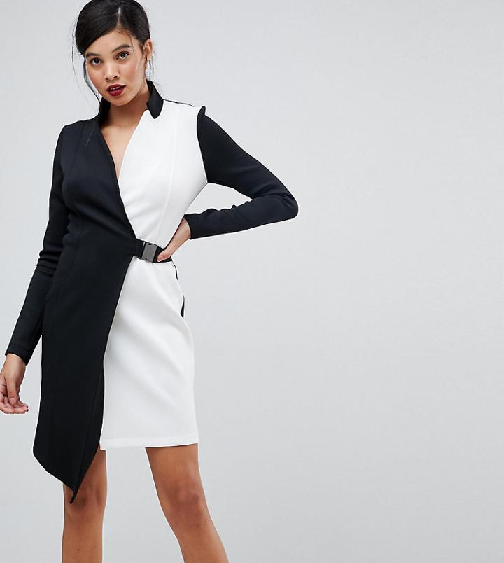 Asos Tall Color Block Blazer Dress With Belt - Multi