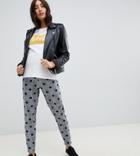 Asos Design Maternity Tapered Peg Pants In Check Print With Spot - Multi