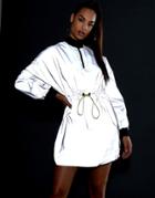 Asos Design Reflective Track Dress-silver