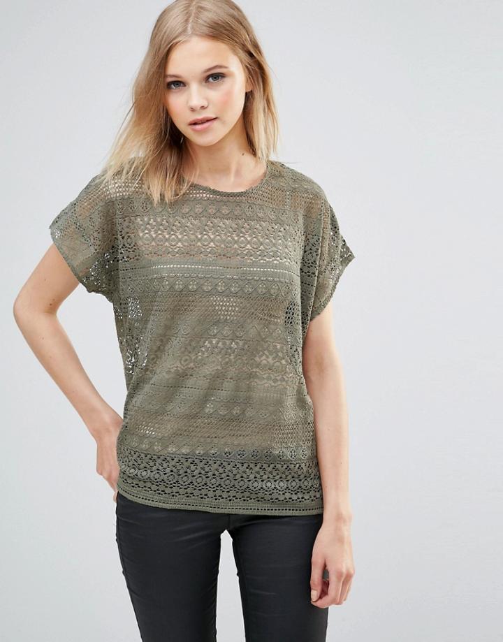 B.young Lace Blouse - Dusty Olive