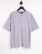 Asos Design Organic Blend Oversized T-shirt With Crew Neck In Washed Purple