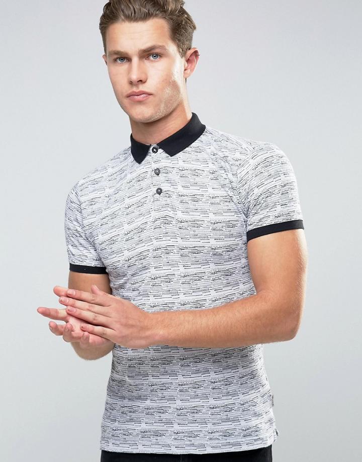 Bellfield Jaquard Polo Shirt - White