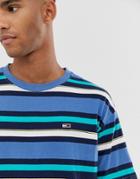 Tommy Jeans Multi Stripe T-shirt In Blue
