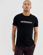 Bershka Join Life T-shirt With Midnight Chest Print In Black - Black