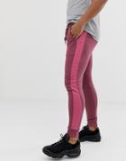 Asos Design Skinny Sweatpants With Side Stripe In Purple - Purple