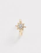 Asos Design Single Hoop Earring With Swarovski Crystal Star In Gold Tone - Gold