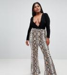 Lasula Plus Flare Pant In Snake - Multi