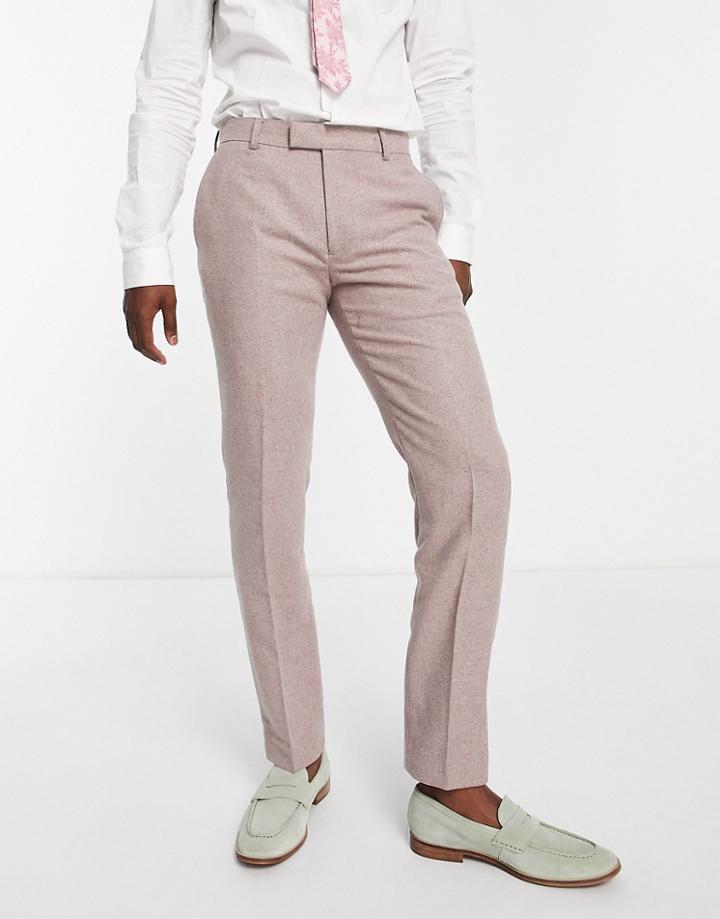 Harry Brown Tweed Suit Pants In Mauve-purple