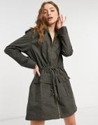 Sndys Kendall Dress In Dark Khaki-green