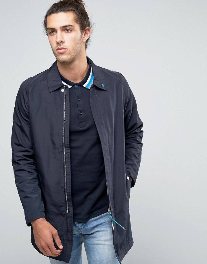 Ellesse Italia Overcoat With Zip - Navy