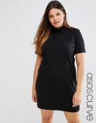 Asos Curve Polo Shirt Mini Dress - Black