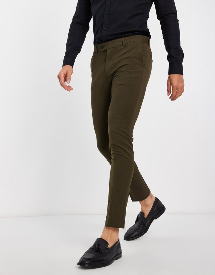 Bolongaro Trevor Skinny Fit Drawstring Suit Pants-green