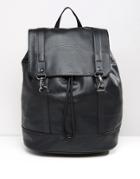 Asos Backpack With Metal Clips - Black