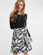 Traffic People The Way We Were Double Take Dress In Mono Floral - Blac