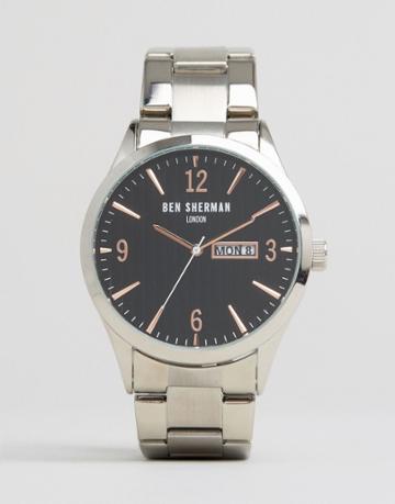 Ben Sherman Bracelet Watch In Silver/black - Silver