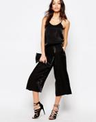J.d.y Shimmer Co-ord Culottes - Black