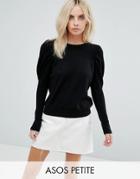 Asos Petite Sweater With Full Sleeves - Black