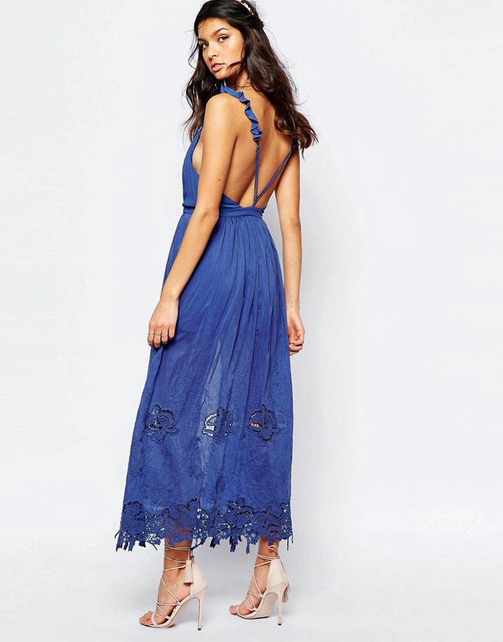 The Jetset Diaries Island Time Maxi Dress In Cobalt Blue - Cobalt