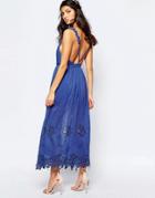 The Jetset Diaries Island Time Maxi Dress In Cobalt Blue - Cobalt