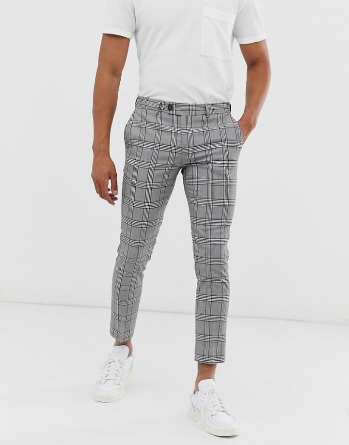 River Island Smart Pants In Gray Check