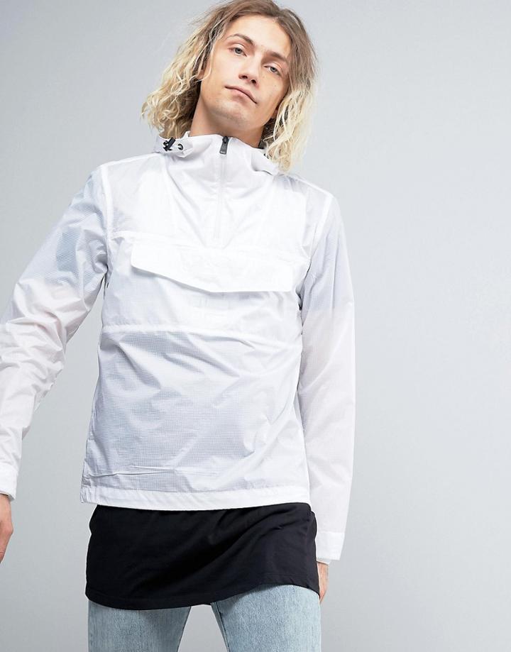 Napapijri Asheville Overhead Jacket Hooded Lightweight Ripstop In White - White
