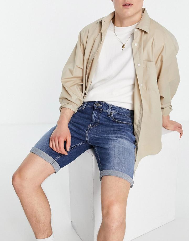Tommy Jeans Scanton Slim Fit Denim Shorts In Hampton Mid Wash-blues