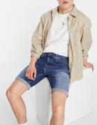 Tommy Jeans Scanton Slim Fit Denim Shorts In Hampton Mid Wash-blues