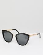 Asos Cat Eye Sunglasses With Polarised Rose Gold Lens - Gold