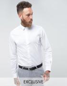 Noose & Monkey Skinny Smart Shirt With Point Collar - White
